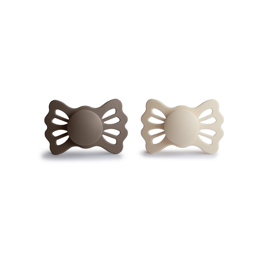 [30715001] FRIGG Sucette + 6 mois Lucky silicone Portobello/Cream - 2 pièces