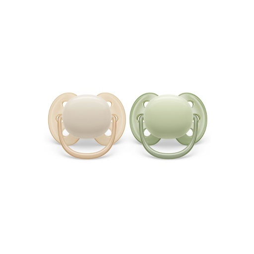 [30916801] Philips AVENT Sucette + 0 mois Ultra Soft beige, vert clair - 2 pièces