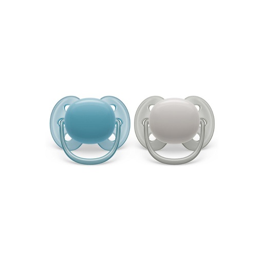 [30916901] Philips AVENT Sucette 6 - 18 mois Ultra Soft gris,bleu - 2 pièces