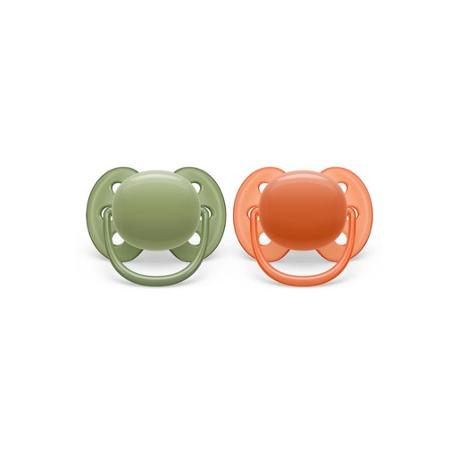 [30917001] Philips AVENT Fopspeen + 18 maanden Ultra Soft kaki, terracotta - 2 stuks