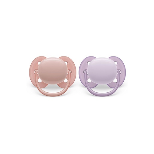 [30918401] Philips AVENT Fopspeen + 0 maanden Ultra Soft lila, roze - 2 stuks