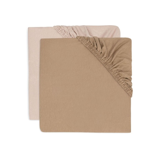 [30996001] Jollein Hoeslaken Wild Rose/Biscuit B 60 x L 120 cm - 2 stuks