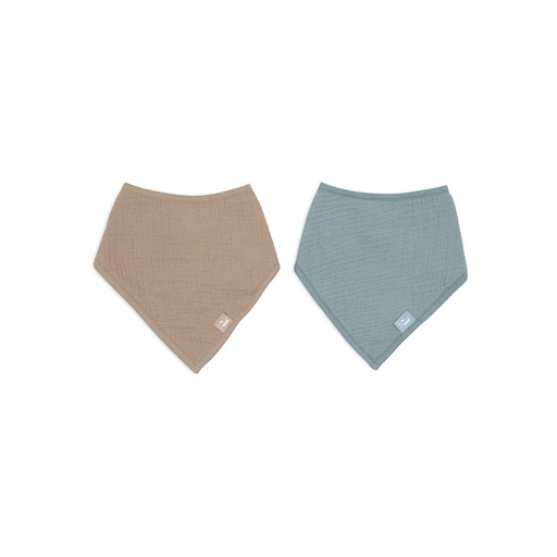 [31168501] Jollein Bandana slab Sea Green/Biscuit- 2 stuks