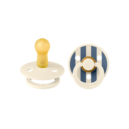 [31215301] Bibs Sucette + 6 mois STUDIO Pack Pin Ivory Steel/Blue Mix - 2 pièces