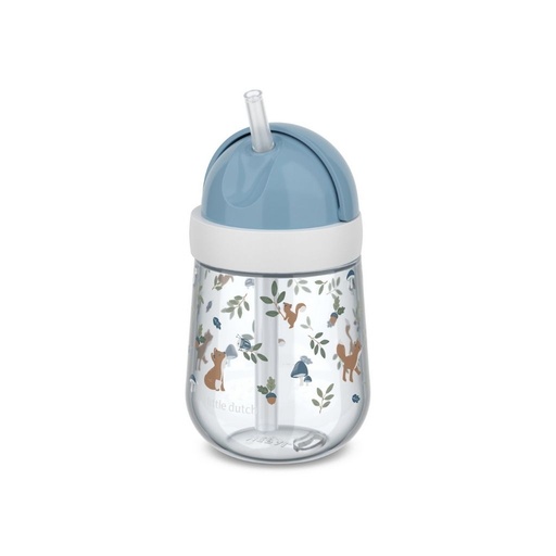 [31249901] Little Dutch Gourde avec paille Mepal Mio Forest Friends 300 ml bleu