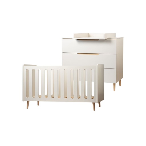 [31451201] Pericles Chambre de bébé 2 pièces (lit 140 x 70 + commode) Nomad Dune Beige