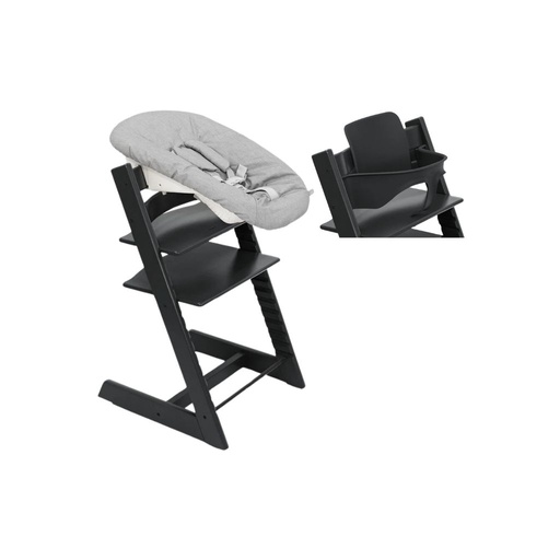 [31573401] Stokke® Chaise haute Tripp Trapp® + coussin Newborn Set + arceau Baby Set noir