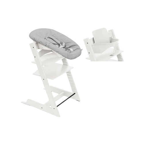 [31573501] Stokke® Chaise haute Tripp Trapp® + coussin Newborn Set + arceau Baby Set blanc