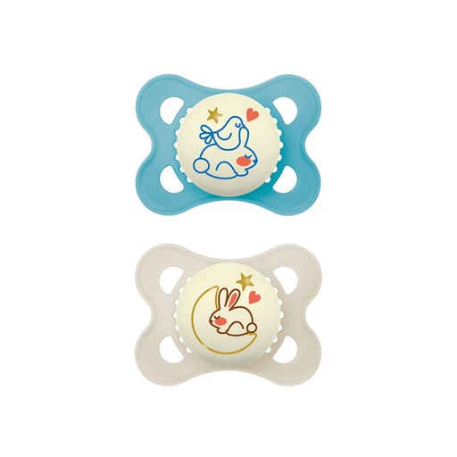 [31625101] MAM Fopspeen 0 - 6 maanden Original Night Neutral/Blue - 2 stuks
