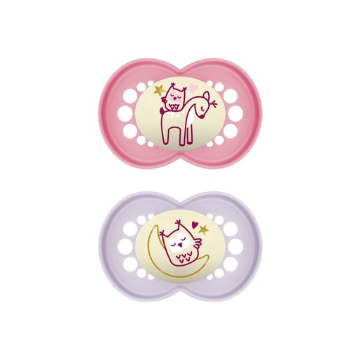 [31625501] MAM Sucette 6 - 16 mois Original Night Multi - 2 pièces
