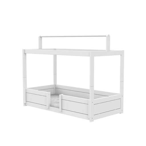 [31626801] LIFETIME Lit-cabane 4-en-1 avec cadre de toit + sommier Lg 90 x L 200 cm