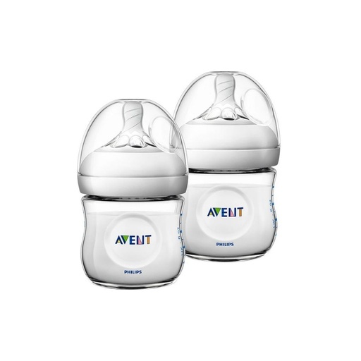 [6139301] Philips AVENT Biberon Natural 2.0 Duo transparent 125 ml - 2 pièces