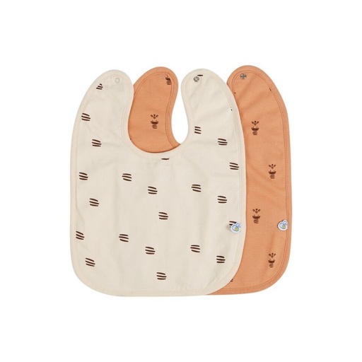 [16712101] Dreambee Bavoir Flo écru/terracotta - 2 pièces