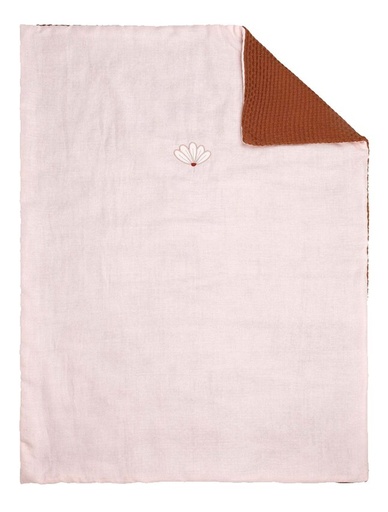 [14356501] Nattou Couverture pour berceau ou parc tricot rose/rouille coton