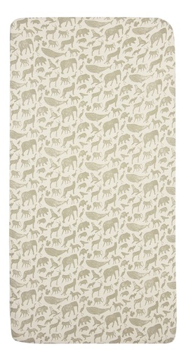 [26804901] Jollein Hoeslaken voor bed Animals Olive Green B 60 x L 120 cm