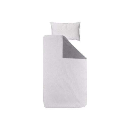 [2218601] Dreambee Housse de couette pour lit Essentials gris/gris clair coton
