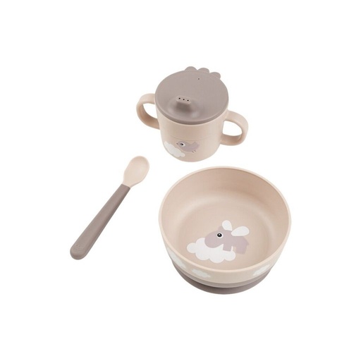 [27278601] Done by Deer Set repas 3 pièces Happy Clouds Powder