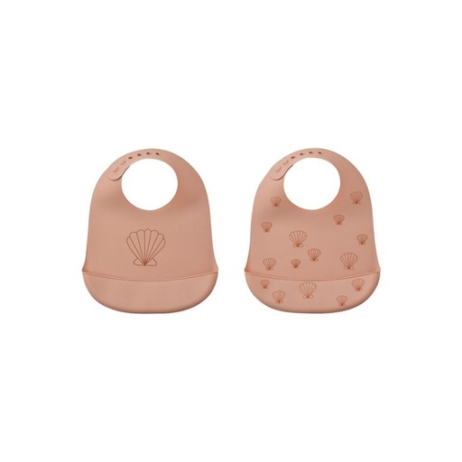 [27480701] Liewood Slabbetje Tilda Sea Shell Pale Coral - 2 stuks