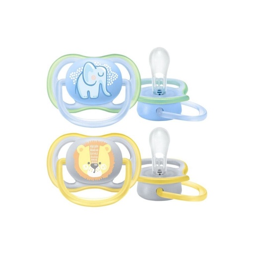 [23653601] Philips AVENT Sucette + 0 mois Ultra Air éléphant/lion boy - 2 pièces