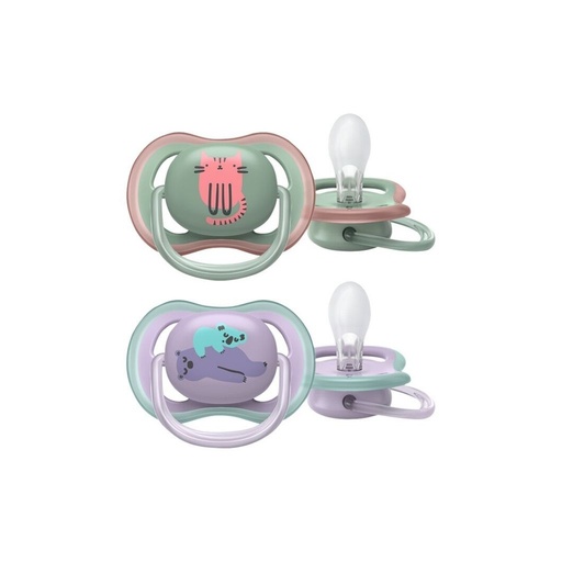 [23653901] Philips AVENT Sucette + 6 mois Ultra Air chat/ours - 2 pièces