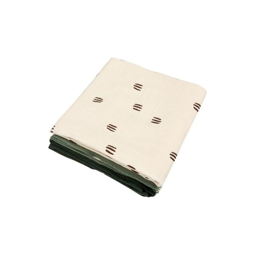 [16719501] Dreambee Essuie tetra Flo vert/écru
 - 3 pièces