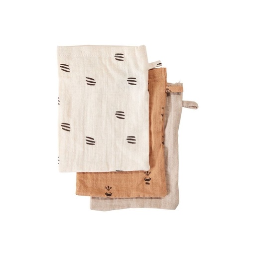 [16719601] Dreambee Washandje Flo tetra terracotta - 3 stuks