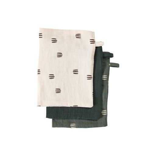 [16719701] Dreambee Washandje Flo tetra groen - 3 stuks