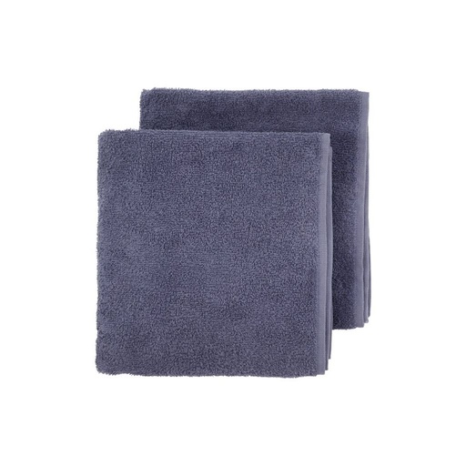 [12623101] Dreambee Set de serviettes 2 pièces Essentials bleu gris foncé