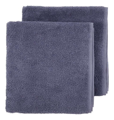 [12623101] Dreambee Set de serviettes 2 pièces Essentials bleu gris foncé