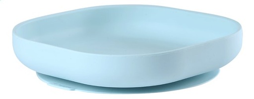 [6592801] Béaba Assiette plate silicone avec ventouse bleu