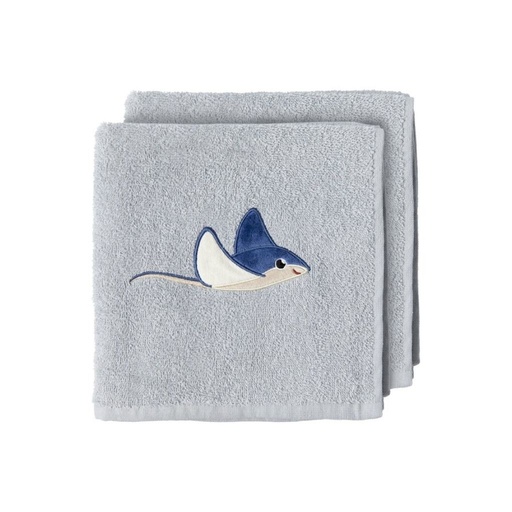 [26579001] Dreambee Handdoek Billie rog grijs B 50 x L 100 cm - 2 stuks