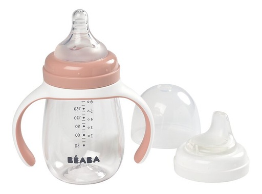 [13957301] Béaba Gobelet d'apprentissage 2 en 1 210 ml Old Pink