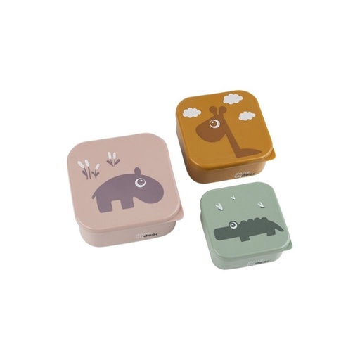 [16637701] Done by Deer Boîte à snacks Deer Friends Powder - 3 pièces