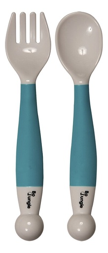 [6545601] Bo Jungle Fourchette et cuillère pliables turquoise
