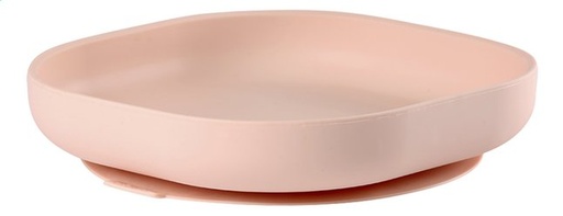 [6593001] Béaba Assiette plate silicone avec ventouse rose