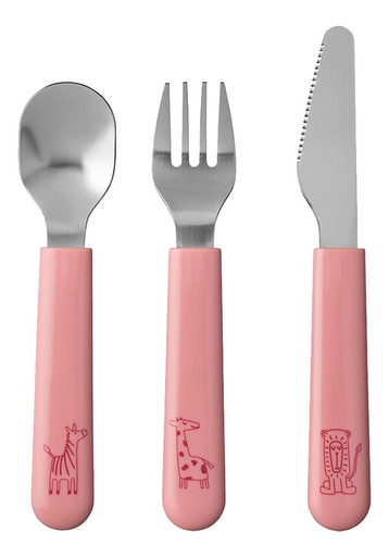 [12410001] Mepal Fourchette, cuillère et couteau Mio Deep Pink