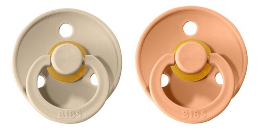 [14095201] Bibs Sucette + 6 mois Vanilla/Peach