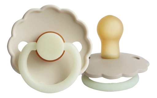 [16188201] FRIGG Fopspeen 0 - 6 maanden Daisy Night latex Croissant/Cream