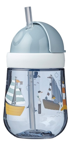 [16554701] Little Dutch Drinkfles met rietje Mepal Mio Sailors Bay  300 ml blauw
