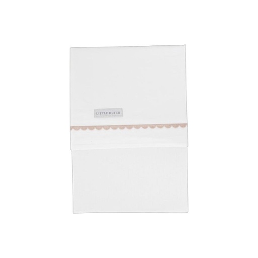 [14458501] Little Dutch Laken voor wieg of park Pink Rounded geborduurd roze