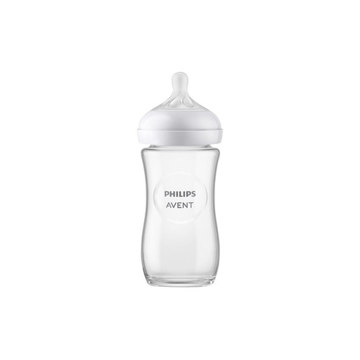 [18986101] Philips AVENT Biberon en verre Natural Response transparent 240 ml