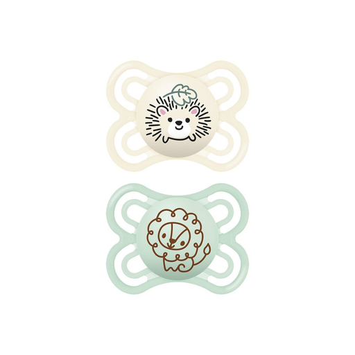 [27084301] MAM Fopspeen + 0 maanden Perfect Silicone beige/groen - 2 stuks
