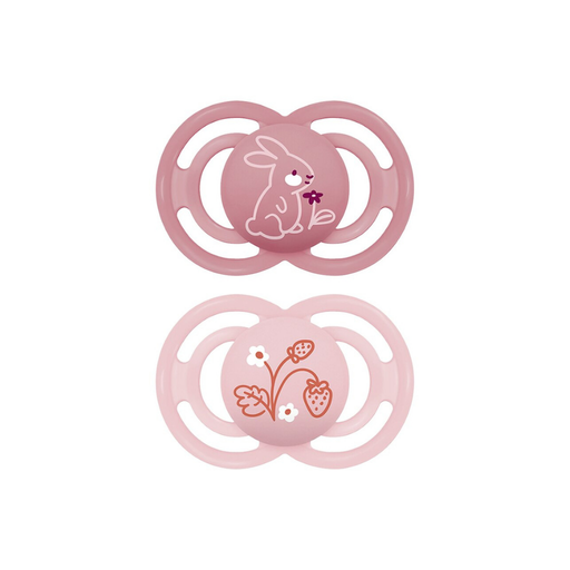 [27084601] MAM Sucette + 6 mois Perfect Silicone rose - 2 pièces