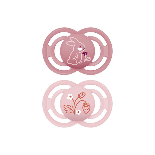 [27084801] MAM Sucette + 16 mois Perfect Silicone rose - 2 pièces