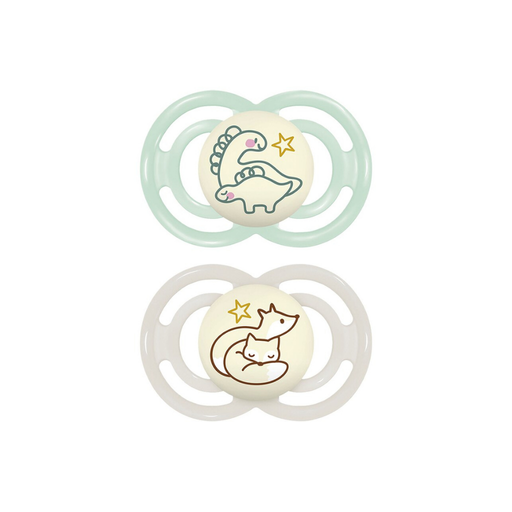 [27085001] MAM Sucette + 6 mois Perfect Night Silicone beige/vert