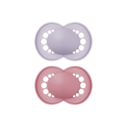 [27085501] MAM Sucette + 6 mois Original Matt Plain Silicone mauve/rose - 2 pièces