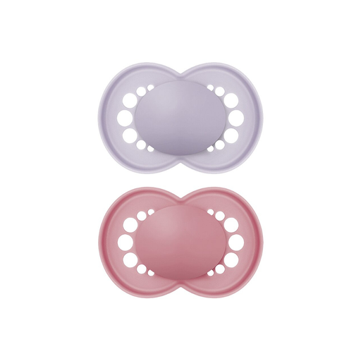 [27085701] MAM Sucette + 16 mois Original Matt Plain Silicone rose - 2 pièces