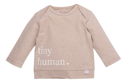 B*E*S*S T-shirt met lange mouwen Tiny Human* Melange Sand