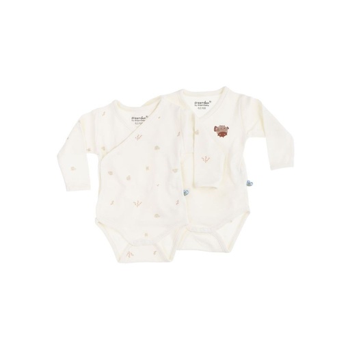 Dreambee Body cache-coeur à manches longues Billie poisson-ballon beige - 2 pièces