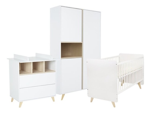 [6501901] Quax 3-delige babykamer (bed + commode + kast met 2 deuren) Loft